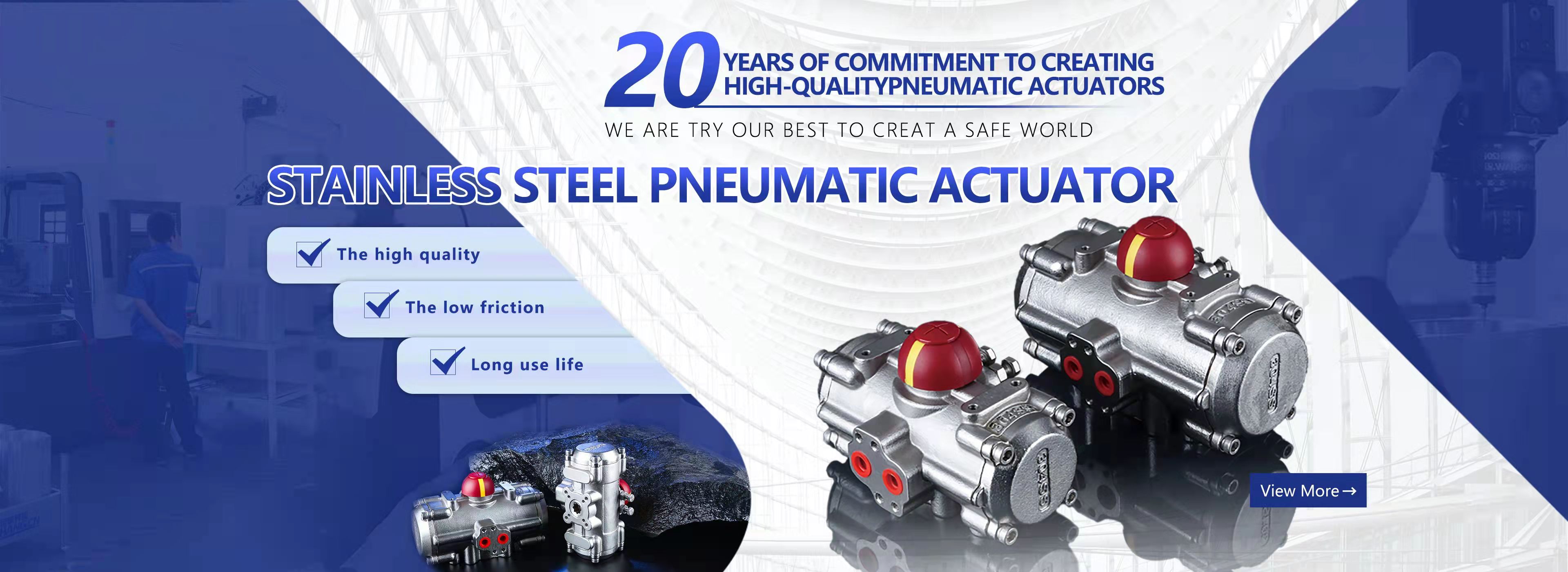 Roestvrijstalen pneumatische actuator