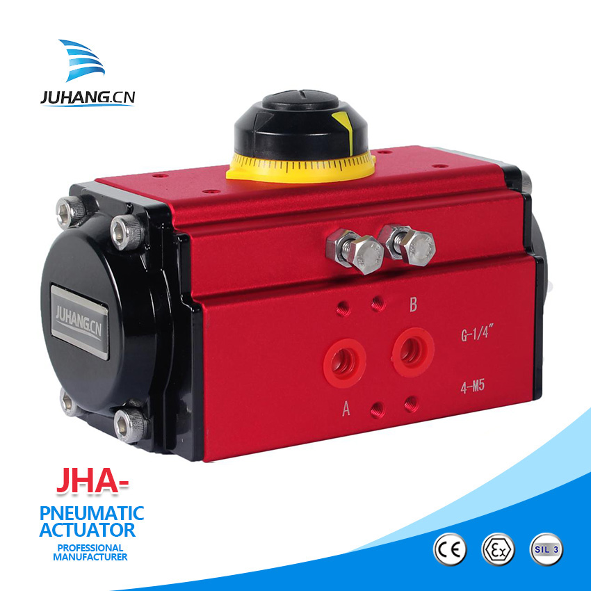 Pneumatische actuator met groot uitgangskoppel